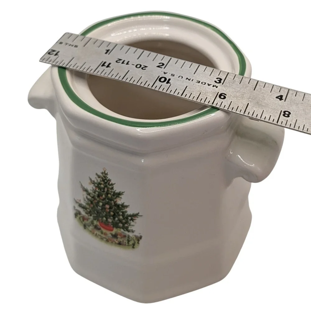 Vintage Pfaltzgraff Heritage Sugar Bowl Christmas Tree Green Trim No Lid‎